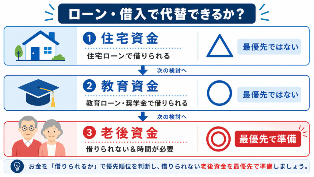 人生の3大支出の優先順位を判断するフロー図解